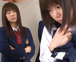 Anri Nonaka and Kurumi horny Japanese college girls have intercourse