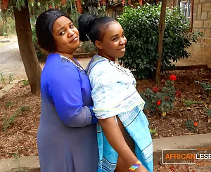 African Married MILFS Lesbian Make Out In Public During Neighbourhood Soiree